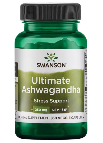 Maisto papildas SWANSON Ašvaganda (Ashwagandha) KSM-66 ekstraktas N60